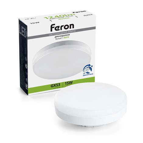 Лампа светодиодная диммируемая Feron LB-457 GX53 15W 230V 4000K - фото 76898
