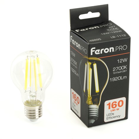 Лампа светодиодная Feron.PRO LB-1112 Шар E27 12W 175-265V 2700K - фото 79150