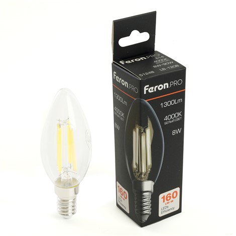 Лампа светодиодная Feron.PRO LB-1208 Свеча E14 8W 175-265V 4000K - фото 79711