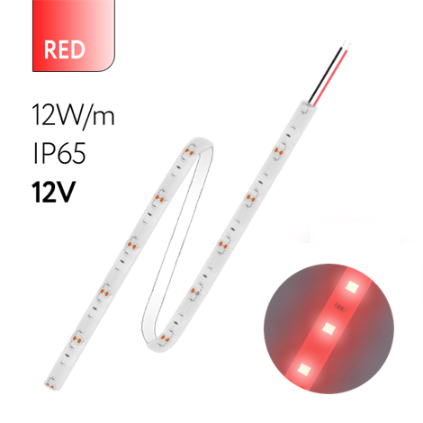 FL-Strip 2835- SW60- R 12.0W/m RED DC-12V IP65 10*5000mm - фото 82594