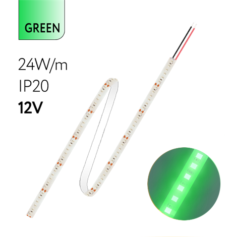 FL-Strip 2835-S120-G 24.0W/m GREEN DC-12V IP20 10*5000mm - фото 82597