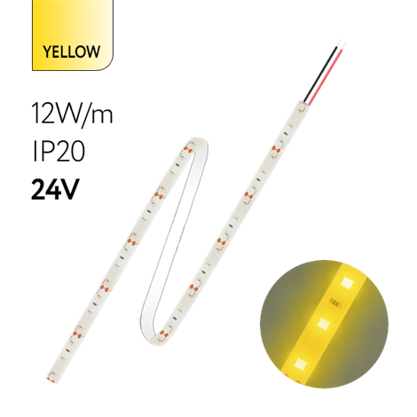 FL-Strip 2835- S60- Y 12.0W/m YELLOW DC-24V IP20 10*5000mm - фото 82607