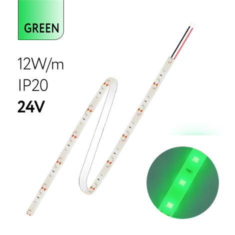 FL-Strip 2835- S60-G 12.0W/m GREEN DC-24V IP20 10*5000mm - фото 82609