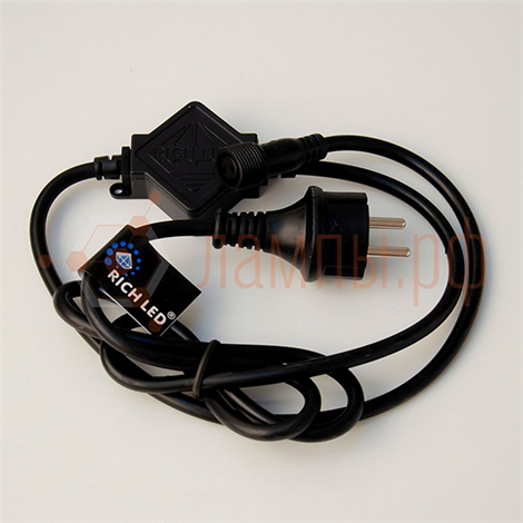 Блок питания для статичн. и мерц. гирлянд 220V 2A IP65 ЧЕРНЫЙ (для 1-10 штук) - RICH LED - фото 85007