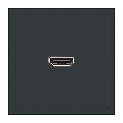Розетка HDMI 2.0 Type A (механизм), серия Эмили, STEKKER, RST00-5118-05, черный уголь, soft touch - фото 85586