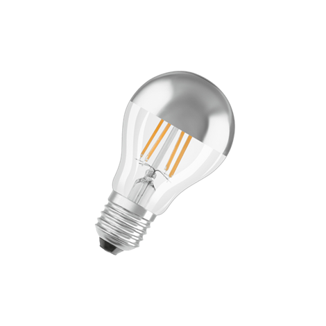 LED CLAS A 50 MIRROR S P 6.5W/827 230V FIL E27 650Lm d60*105 (зерк. купол) - лампа OSRAM - фото 87891