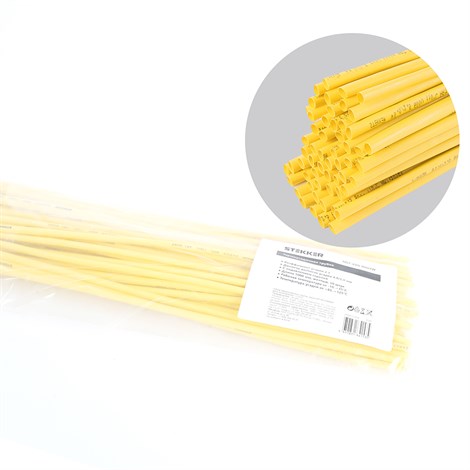 Термоусадочная трубка STEKKER 4,0/2,0 мм, длина 100 см., усадка 2:1, желтый HST-420-100YW - фото 90755