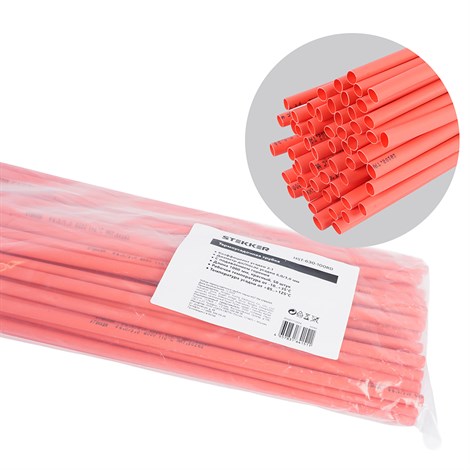Термоусадочная трубка STEKKER 6,0/3,0 мм, длина 100 см., усадка 2:1, красный HST-630-100RD - фото 90775
