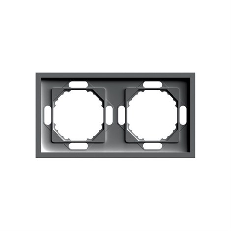 Рамка STEKKER, PFR00-5002-09 2-местная, серия Эмили, антрацит, soft touch - фото 91758