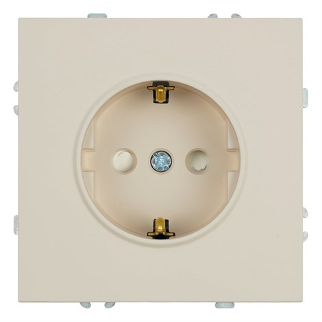 Розетка 1-местная с защитной шторкой с/з (механизм), STEKKER, 250В, 16А, серия Эмили, RST16-5110-08, кашемир, soft touch - фото 92654