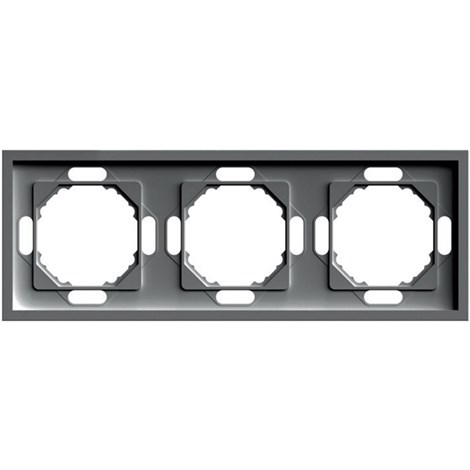 Рамка STEKKER, PFR00-5003-09 3-местная, серия Эмили, антрацит, soft touch - фото 94083