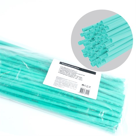 Термоусадочная трубка STEKKER 6,0/3,0 мм, длина 100 см., усадка 2:1, зеленый HST-630-100GN - фото 94235