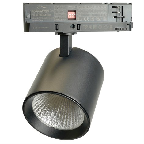 Светодиодный светильник Feron TR Reflex трековый на шинопровод 40W, 3500 Lm, 4000К, 36 градусов, черный, 3х фазный с функцией выбора мощности - фото 94432