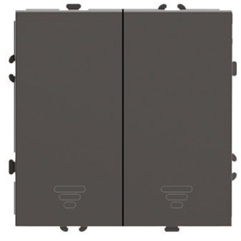 Выключатель 2-клавишный самовозвратный (механизм), STEKKER. 250В, 10А, серия Эмили, RSW10-5113-09, антрацит, soft touch - фото 94499