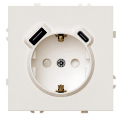 Розетка 1-местная з/ш с/з 16А + USB + Type C (механизм), STEKKER, 250В, 20W, серия Эмили, RST16-5119-08, кашемир, soft touch - фото 94501
