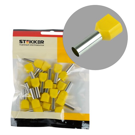 LD406-6014 Наконечник штыревой втулочный изолированный НШВИ(2) 6,0-14 (DIY упаковка 25 шт) - фото 95530