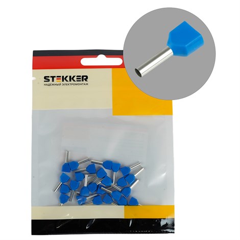 LD406-7508 Наконечник штыревой втулочный изолированный НШВИ(2) 0,75-8 (DIY упаковка 25 шт) - фото 95539