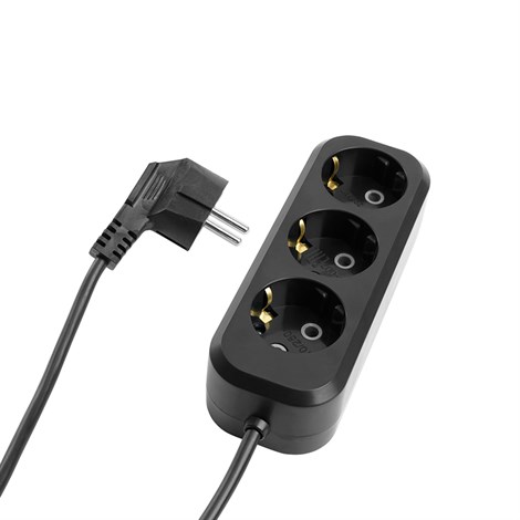 Удлинитель 3-местный с/з Stekker, HM01-30-05, 5м, 3x0,75, серия Home (У10-002), черный - фото 95593