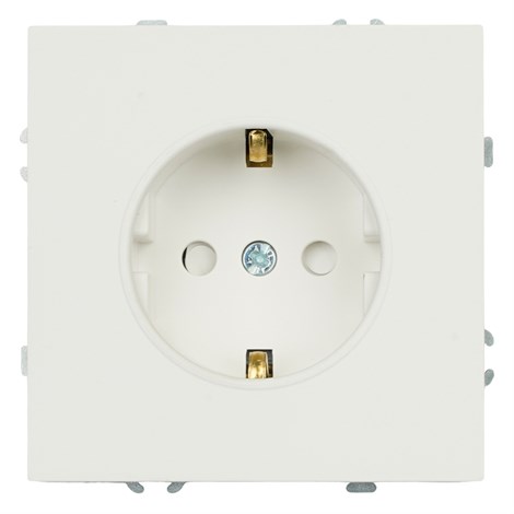 Розетка 1-местная с з/ш, с/з (механизм), СЗК, STEKKER, 250В, 16А, серия Эмили, RST16-5110-01ZK, белый фарор, soft touch - фото 96451