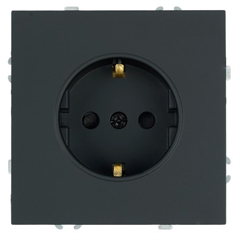 Розетка 1-местная с з/ш, с/з (механизм), СЗК, STEKKER, 250В, 16А, серия Эмили, RST16-5110-05ZK, черный уголь, soft touch - фото 96465