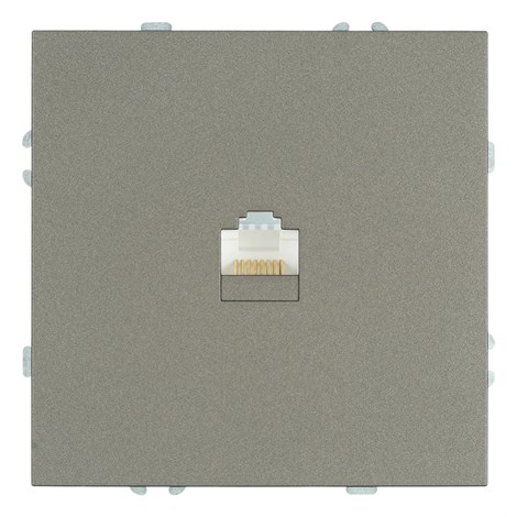 Розетка компьютерная 1-местная RJ-45 (механизм), STEKKER, серия Эмили, RST00-5117-09, антрацит, soft touch - фото 97690