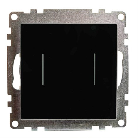 Выключатель 2-клавишный сенсорный (механизм) 250В, 5А, серия Катрин, черный - фото 97898