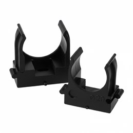 Крепеж-клипса для труб для прямого монтажа STEKKER PMPH32B черная в п/э D32 мм (упаковка 25 шт)