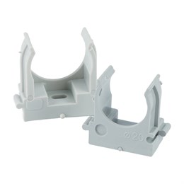 Крепеж-клипса для труб для прямого монтажа STEKKER PMPH25G серая в п/э D25 мм (упаковка 100 шт)