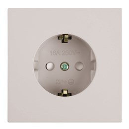 Розетка 1-местная с защитной шторкой с/з (механизм), STEKKER, 250В, 16А, серия Мия, RST16-3110-08, пудровый жемчуг