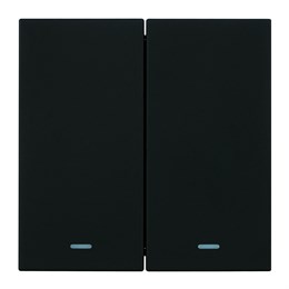 Выключатель 2-клавишный c индикатором (механизм), STEKKER, 250В, 10А, серия Мия, RSW10-3102-05, черный бархат