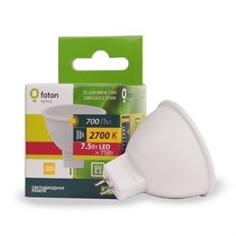 FL-LED MR16 7.5W 220V GU5.3 2700K 56xd50 700Лм FOTON LIGHTING - лампа