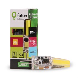 FL-LED G4-COB 3W 12V 6400К G4 210lm 10*32mm FOTON_LIGHTING - лампа