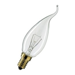 DECOR С35 FLAME CL 60W E14 (230V) FOTON_LIGHTING - лампа свеча на ветру прозрачная