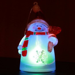 Светящееся украшение "Снеговик", 10 см, RGB, батарейки, подвеска