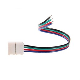 Ecola LED strip connector соед. кабель с одним 4-х конт. зажимным разъемом 10mm 15 см. уп. 3 шт