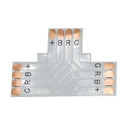 Ecola LED strip connector гибкая соед. плата T для зажимного разъема 4-х конт. 10 mm уп. 5 шт