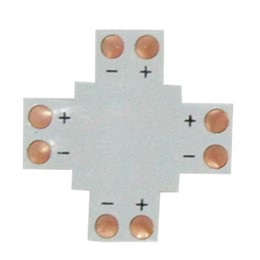 Ecola LED strip connector гибкая соед. плата X для зажимного разъема 2-х конт. 8 mm уп. 5 шт
