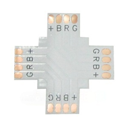 Ecola LED strip connector гибкая соед. плата X для зажимного разъема 4-х конт. 10 mm уп. 5 шт