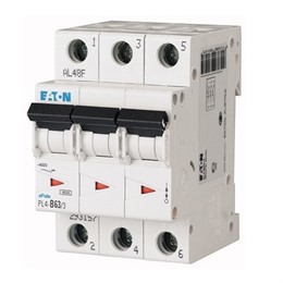 Автоматический выключатель 3п C 6А PL4-C6/3 4.5кА EATON 293158