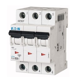 Автоматический выключатель 3п C 20А PL6-C20/3 6кА EATON 286602