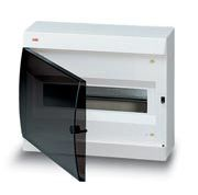 ABB Unibox Бокс навесной белый 12мод. с дымчатой дв. IP41 (с клеммным блоком)