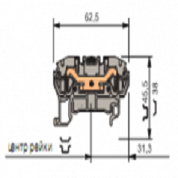 ABB D4/6.2L Entrelec Клемма пруж. до 4 мм.кв., серая