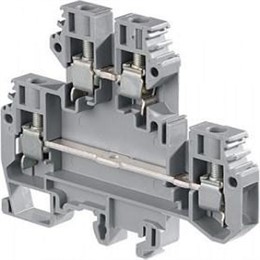 ABB M6/8.D2 Entrelec Клеммник винтовой 2-х уровневый до 6мм.кв., серый "фазный"