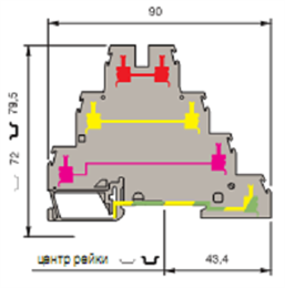 ABB D4/6.T3.P Entrelec Клеммник до 4 мм.кв