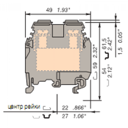 ABB M35/16.P Entrelec Клеммник винтовой до 35 мм.кв., зеленый "земля"