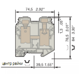 ABB D70/22.N Клеммник винтовой 70мм.кв., синий