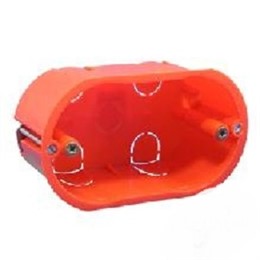 PlastElectro Коробка установочная 1-я для полых стен D100(83)х65,метал.лапки,увелич.фланец, IP20