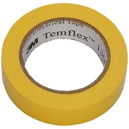 Лента Temflex 1300 15ммХ10м изоляционная желтая ПВХ (3М)