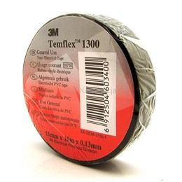 Лента Temflex 1300 15ммХ10м изоляционная черная ПВХ (3М)