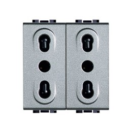 NT4125S Bticino Розетка 2П 16A. 127V Евро-американский стандарт. 1 модуль